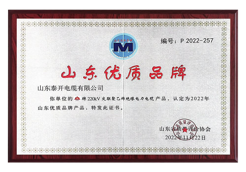 山東優(yōu)質品牌(220kV交聯聚乙烯絕緣電力電纜)